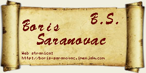 Boris Saranovac vizit kartica